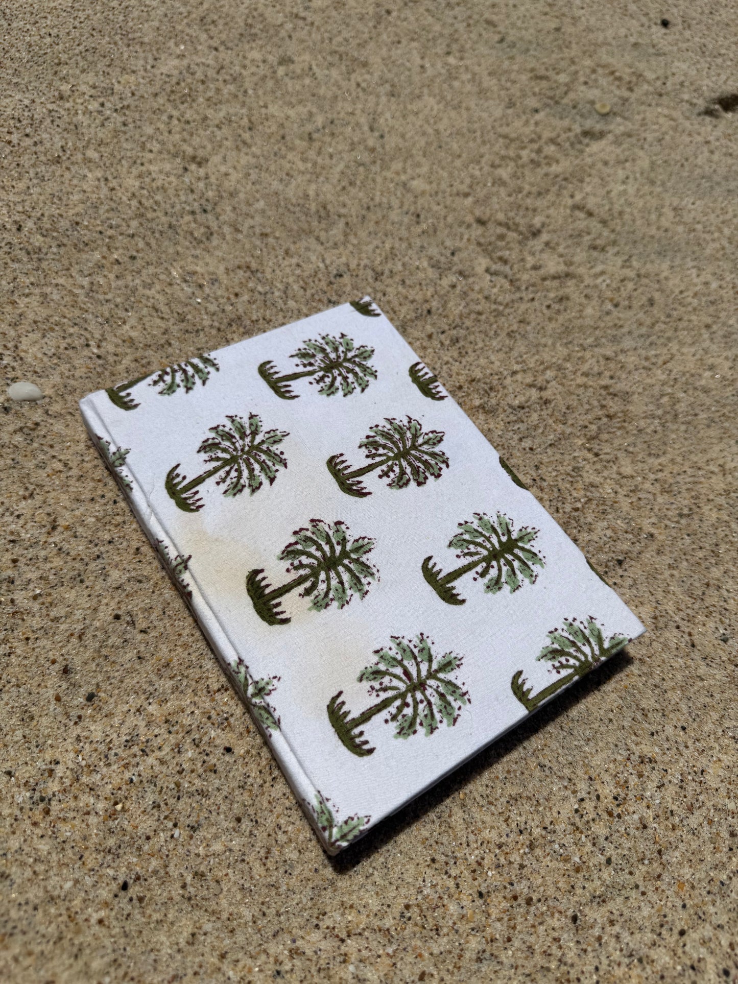 Hand block printed notebook - Palm Green