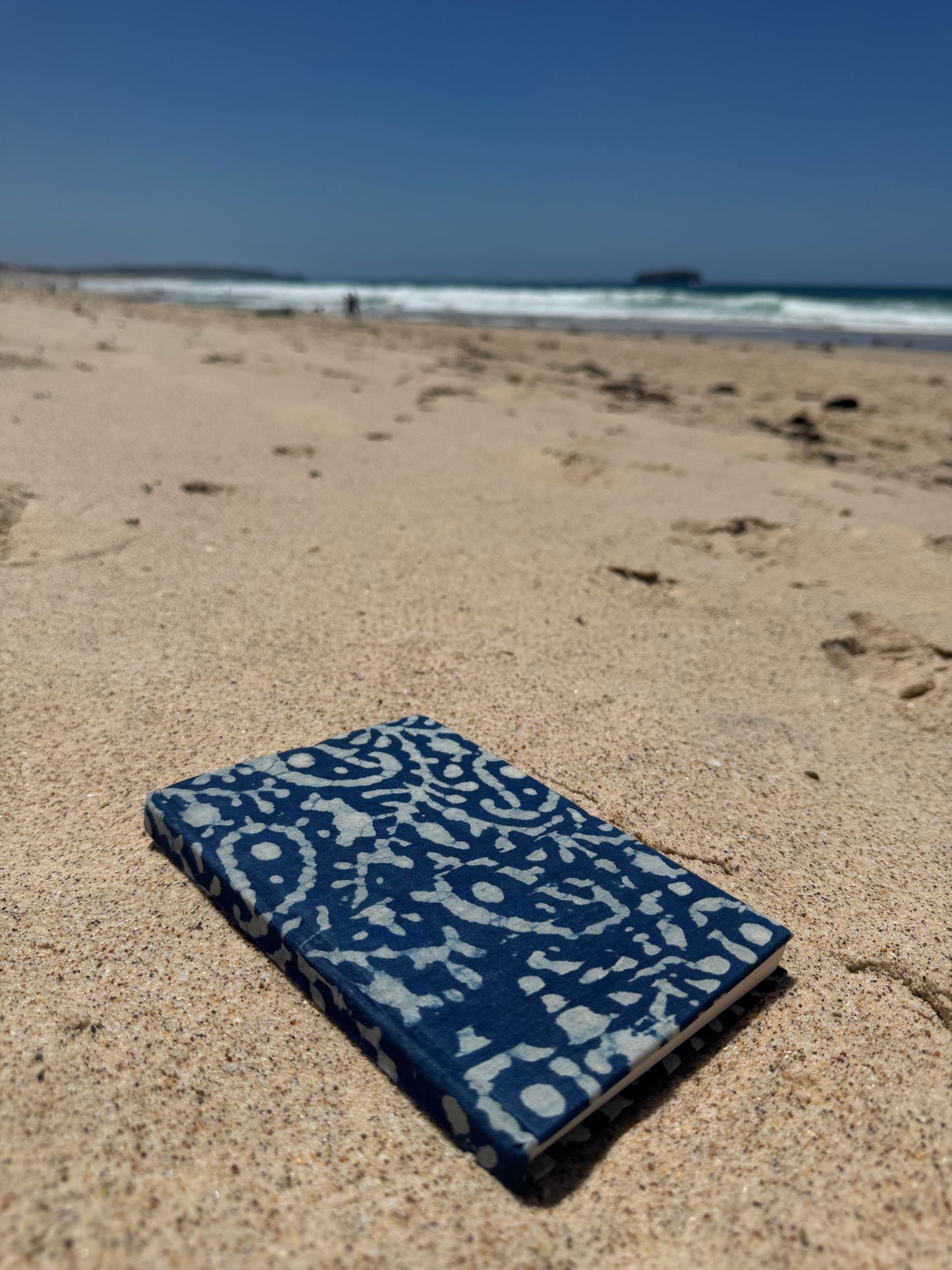 Hand block printed notebook - Indigo