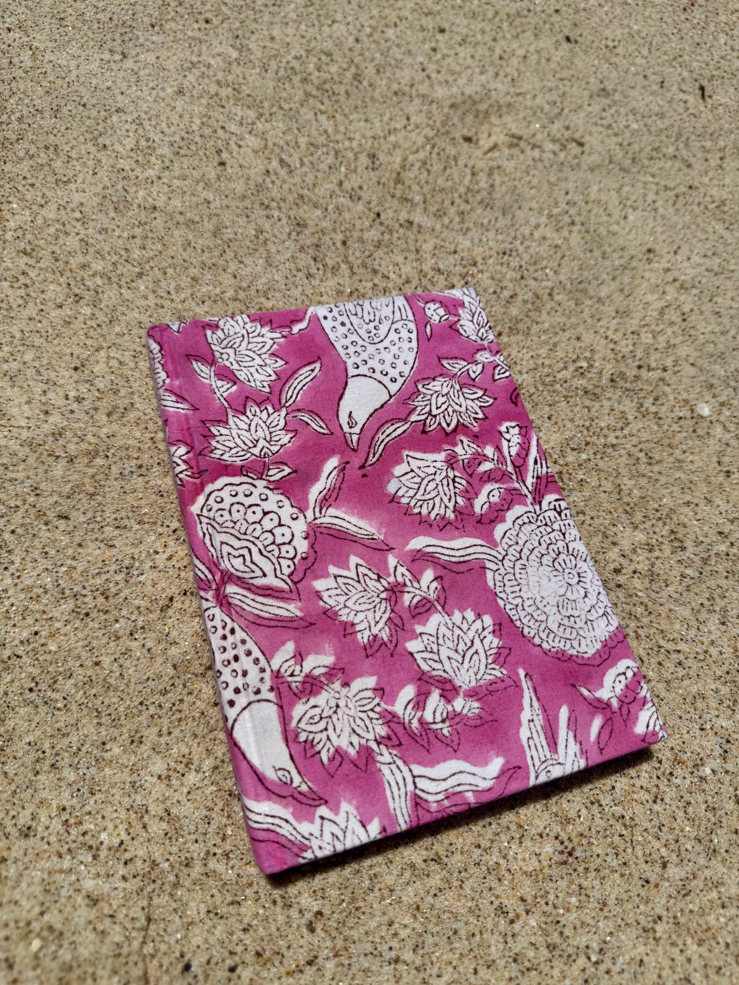 Hand block printed notebook - Pink