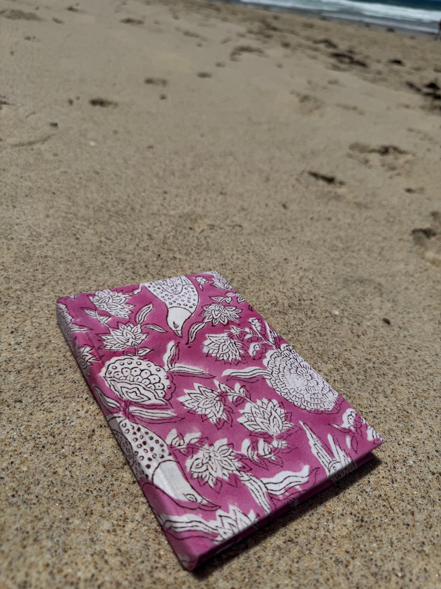 Hand block printed notebook - Pink