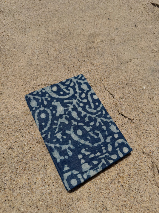 Hand block printed notebook - Indigo