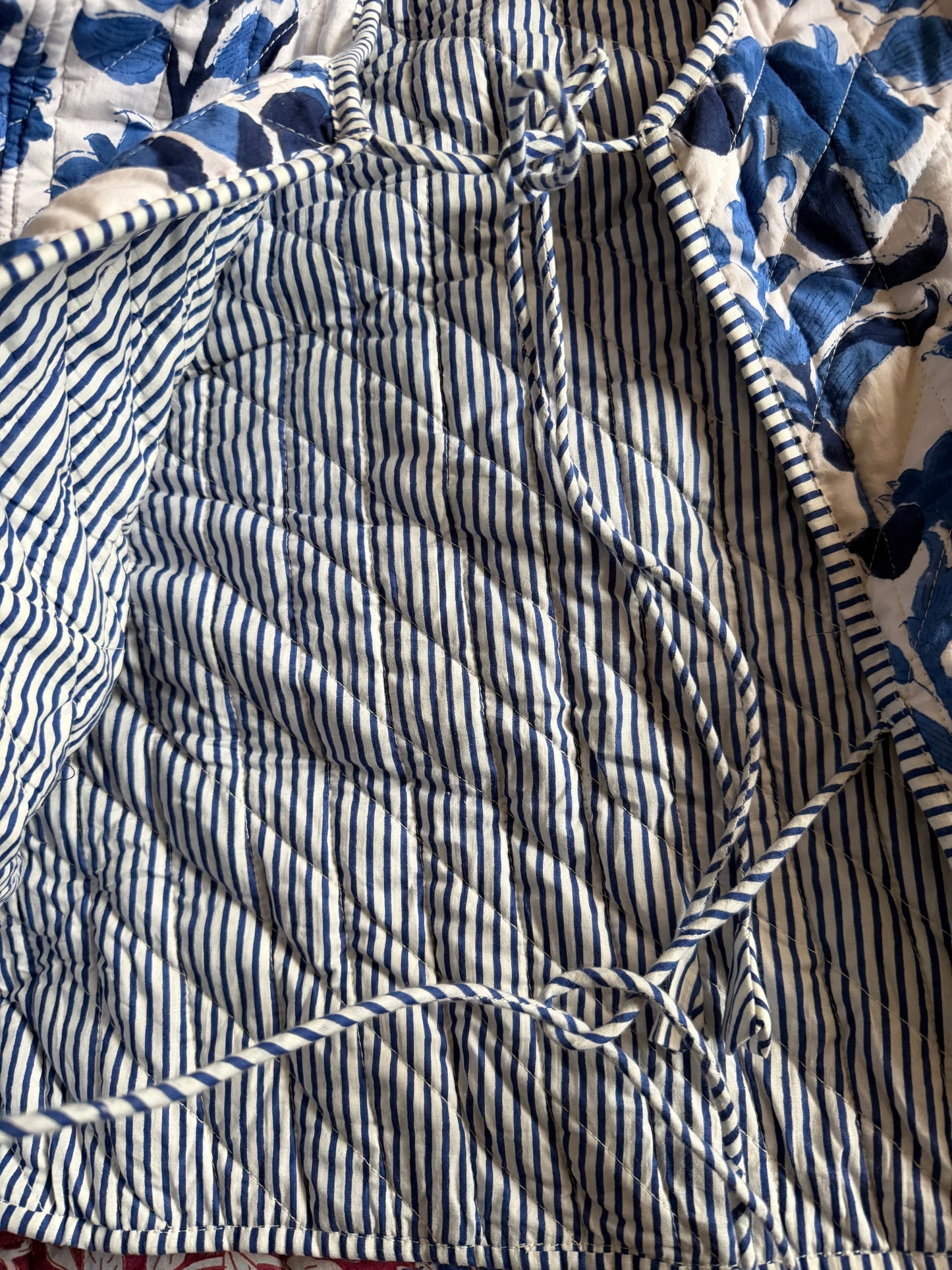 Indigo Bloom Reversible Quilted Jacket