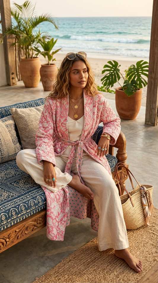 Gulabi Quilted Robe